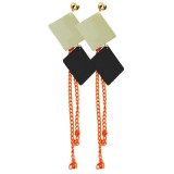 Maria King Arany-fekete-narancs hangsúlyos geometrikus fülbevaló