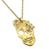 Maria King Arany színű Cukor koponya (Dia de los Muertos - Halottak napja) medál nyaklánccal