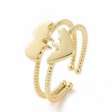 Maria King Arany színű két fél szív páros gyűrű, állítható méret (2 db)