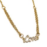 Maria King Arany színű kristályos Love felirat medál kétsoros nyaklánccal