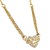 Maria King Arany színű kristályos Szív medál kétsoros lánccal