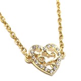Maria King Arany színű kristályos Szív medál lánccal