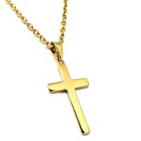Maria King Arany színű nagyméretű Nemesacél Kereszt medál nyaklánccal II.