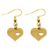 Maria King Arany színű nemesacél áttört szív fülbevaló