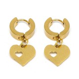 Maria King Arany színű nemesacél áttört szív fülbevaló II.