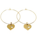 Maria King Arany színű nemesacél áttört szív karika fülbevaló