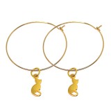 Maria King Arany színű nemesacél Cicás karika fülbevaló