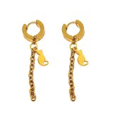 Maria King Arany színű nemesacél Cicás láncos fülbevaló