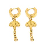 Maria King Arany színű nemesacél Élet fája fülbevaló lánccal