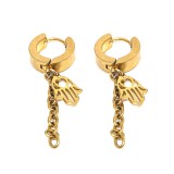 Maria King Arany színű nemesacél Fatima keze fülbevaló lánccal