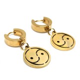 Maria King Arany színű nemesacél jin-jang fülbevaló