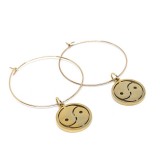 Maria King Arany színű nemesacél Jin-jang karika fülbevaló