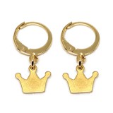 Maria King Arany színű nemesacél Korona fülbevaló