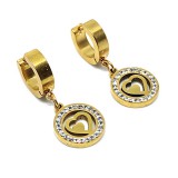 Maria King Arany színű nemesacél kristályos szív fülbevaló