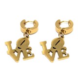 Maria King Arany színű nemesacél LOVE fülbevaló