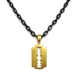 Maria King Arany színű nemesacél Penge medál fekete nyaklánccal