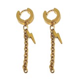 Maria King Arany színű nemesacél Villám láncos fülbevaló