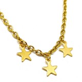 Maria King Arany színű nyaklánc három nemesacél Csillag medállal