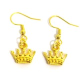 Maria King Aranykorona fülbevaló, választható arany vagy ezüst színű akasztóval