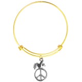 Maria King Békegalambos charm arany színű nemesacél karperecen