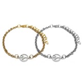 Maria King Békejel charmos rozsdamentes acél páros karkötő, ezüst és arany színű