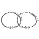 Maria King Békejel charmos rozsdamentes acél páros karkötő, ezüst színű