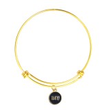 Maria King Best Friends Forever (Legjobb barátok örökké) fekete charm arany színű nemesacél karperecen