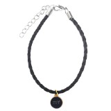 Maria King Best Friends Forever (Legjobb barátok örökké) fekete charmos bőr karkötő