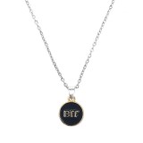 Maria King Best Friends Forever (Legjobb barátok örökké) fekete medál ezüst színű lánccal