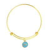 Maria King Best Friends Forever (Legjobb barátok örökké) kék charm arany színű nemesacél karperecen