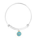 Maria King Best Friends Forever (Legjobb barátok örökké) kék charm ezüst színű nemesacél karperecen