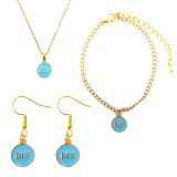 Maria King Best Friends Forever (Legjobb barátok örökké) kék medál nyaklánc, fülbevaló és karkötő szett