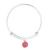 Maria King Best Friends Forever (Legjobb barátok örökké) pink charm ezüst színű nemesacél karperecen