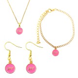 Maria King Best Friends Forever (Legjobb barátok örökké) pink medál nyaklánc, fülbevaló és karkötő szett