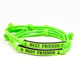 Maria King Best Friends (Legjobb Barátok) páros szövet karkötő, neonzöld