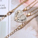 Maria King Best friends páros nyaklánc, sok kristállyal, arany színű