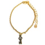 Maria King Bronzkulcs karkötő charmmal, arany vagy ezüst színben