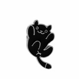 Maria King Cartoon macskás kitűző, cuki fekete
