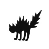 Maria King Cartoon macskás kitűző, fekete borzolt