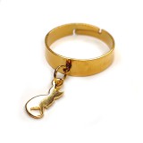Maria King Cicás charmos állítható méretű gyűrű, arany színű, választható szélességben