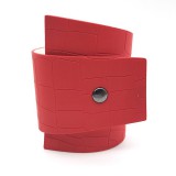 Maria King Divat dizájnbőr karkötő, állítható, piros