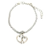 Maria King Dupla szív karkötő charmmal, arany vagy ezüst színben