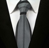 Maria King Elegáns fekete mintás keskeny nyakkendő