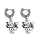 Maria King Ezüst színű Boldog Cica fülbevaló