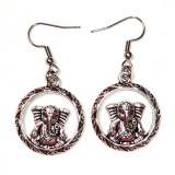 Maria King Ezüst színű indiai Ganésa-Elefánt fülbevaló, választható arany vagy ezüst színű akasztóval