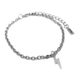 Maria King Ezüst színű karkötő nemesacél villám charmmal