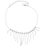 Maria King Ezüst színű kristálydíszes bokalánc, 22 cm