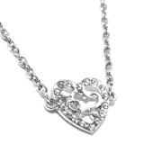 Maria King Ezüst színű kristályos Szív medál lánccal