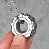 Maria King Ezüst színű nemesacél Kerék medál nyaklánccal