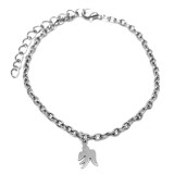 Maria King Ezüst színű nemesacél Madárka charmos rozsdamentes acél karkötő